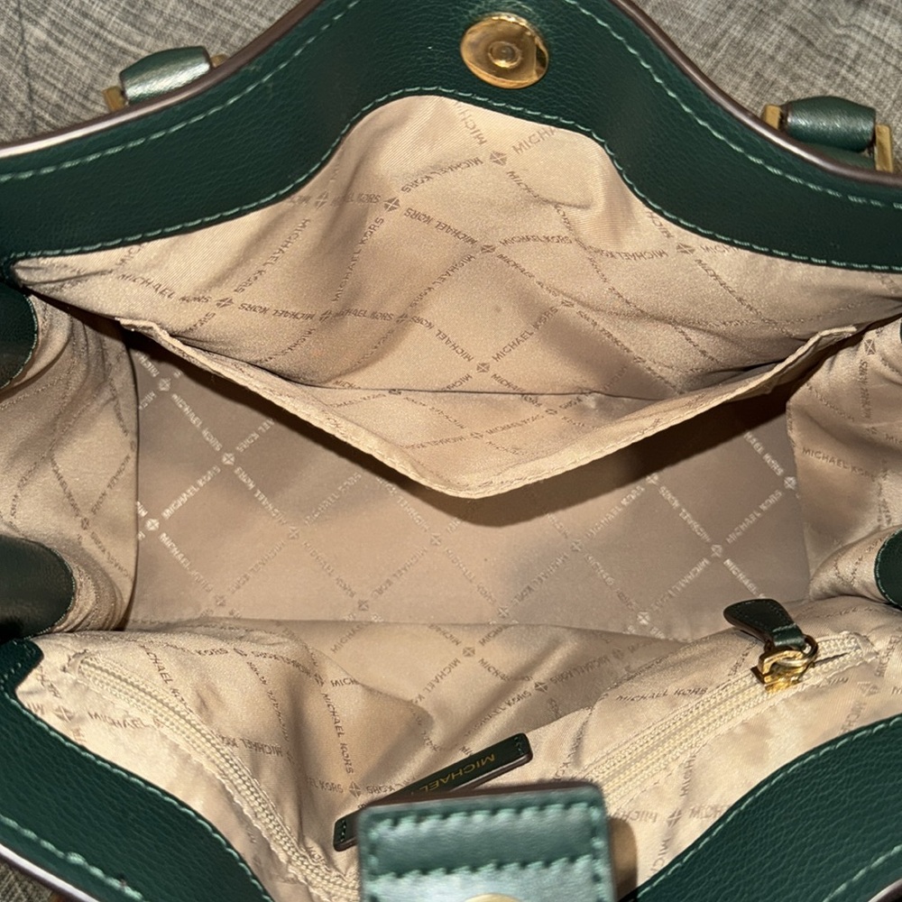 Michael Kors Bag Brown Forest Green Jet Set Signature Hamilton Tote Bag - Picture 14 of 17